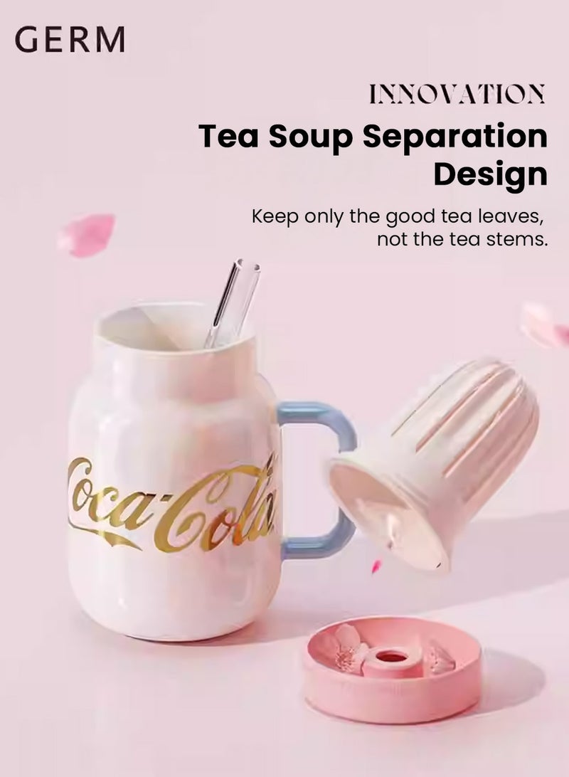 GERM Coca-Cola Porcelain Tea Cup 730ml – Pearl Pink | GERM Official Ceramic Mug with Tea Strainer | BPA-Free | Elegant Borosilicate Glass | Limited Licensed Edition - Image 5